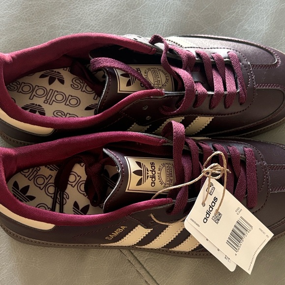 Adidas Samba Burgundy and Beige Samba Sneakers - Picture 2 of 6